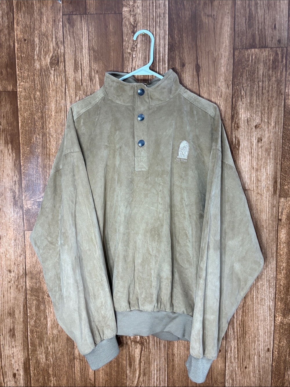 Weatherproof Men's Suede Snap-Placket Pullover - Brown